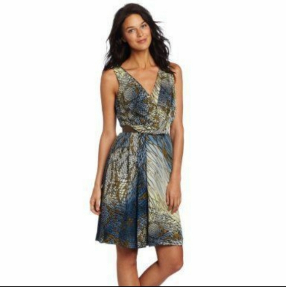 Anne Klein Abstract Silk Wrap Dress Size 10 - Picture 13 of 13